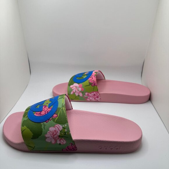 Gucci x Ken Scott Rubber Infinity Zia Floral Slide Sandals Multicolor 42 NIB - Picture 12 of 16
